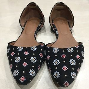 J. Jill Floral Fabric D'Orsay Flats Size 8